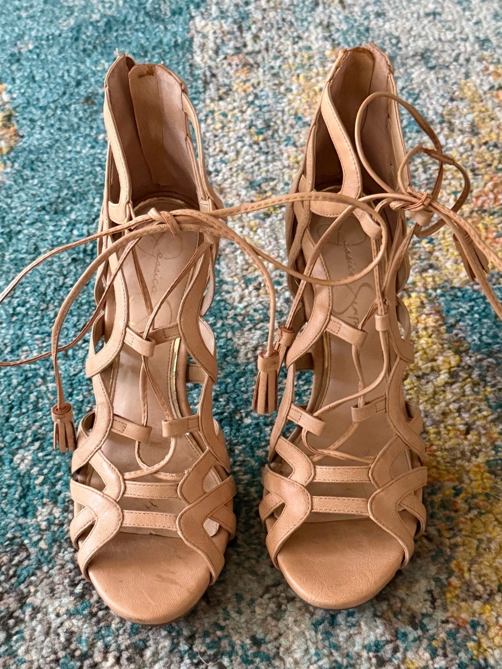 Jessica Simpson Lace-Up Strappy Heels